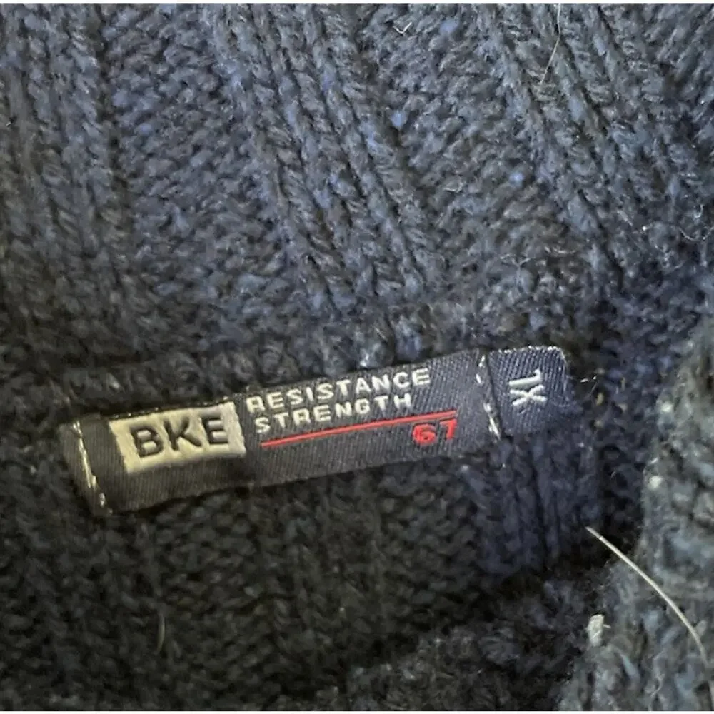 BKE Buckle Vintage Mens XL Long Sleeve Sweater Blue Pullover Ribbed Knit